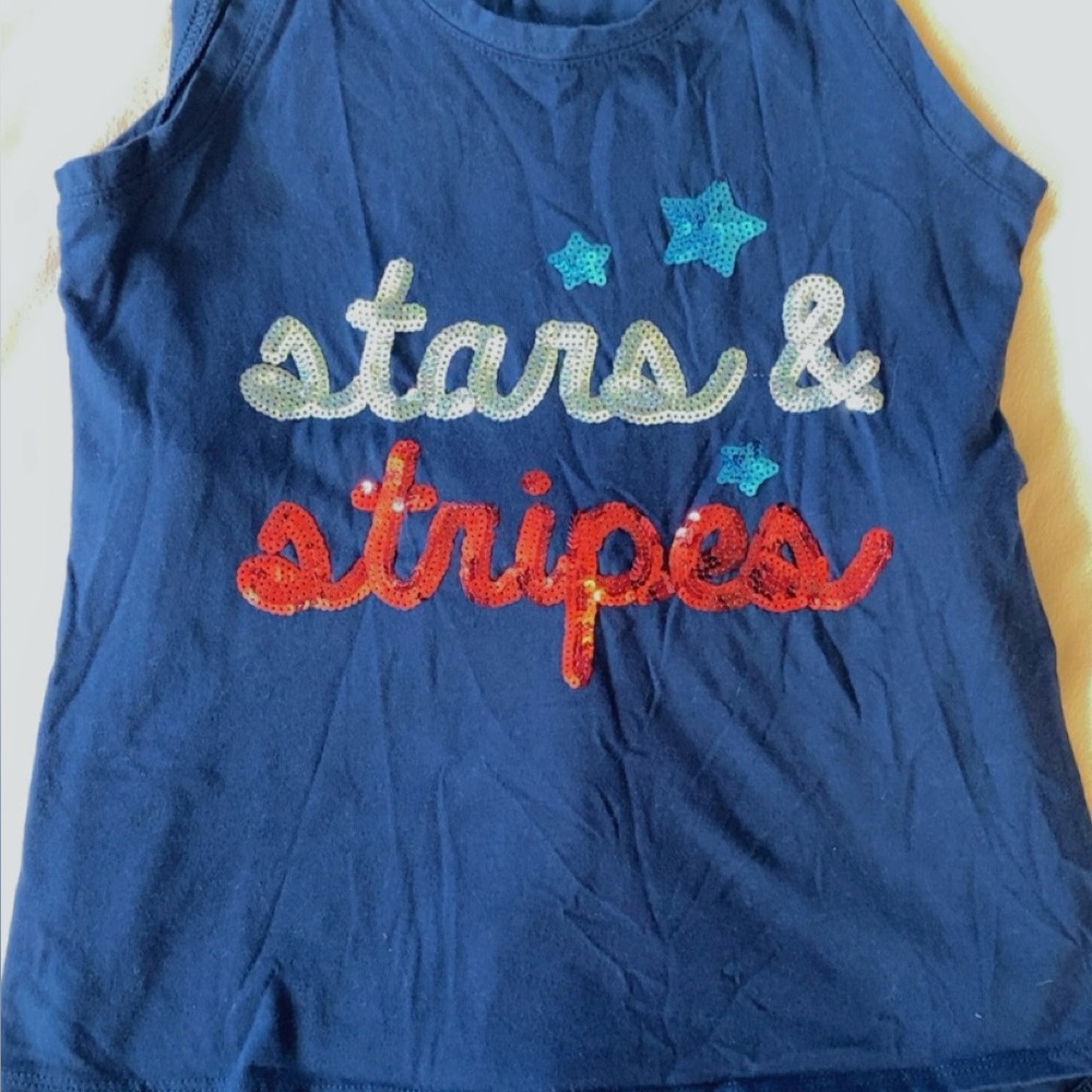 Kids Blue Stars & Stripes Tank Top